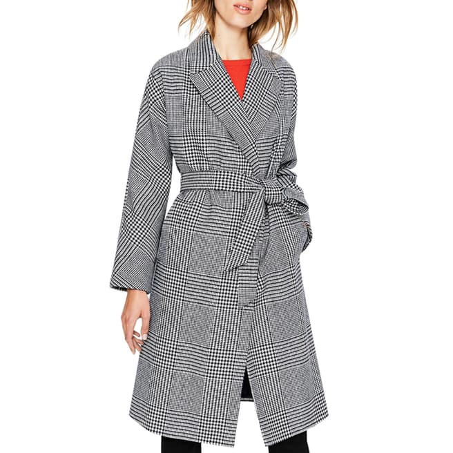 Boden Check Lindfield Wrap Coat