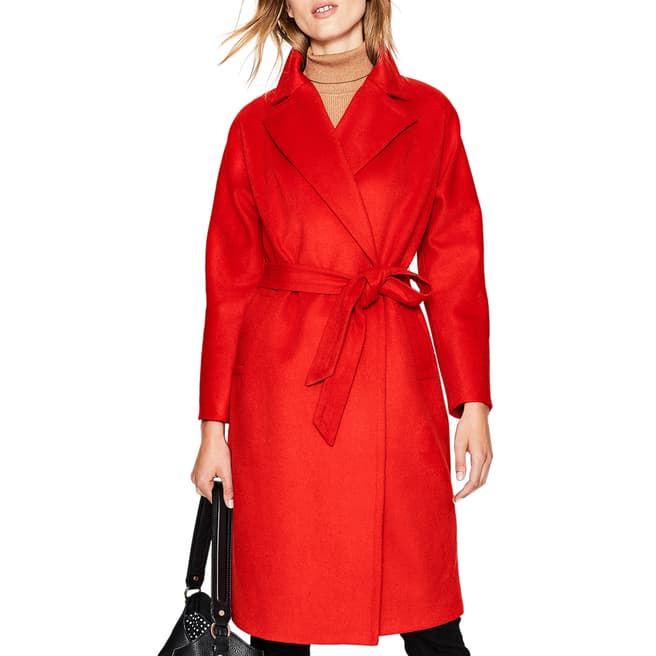 Boden Red Lindfield Wrap Coat