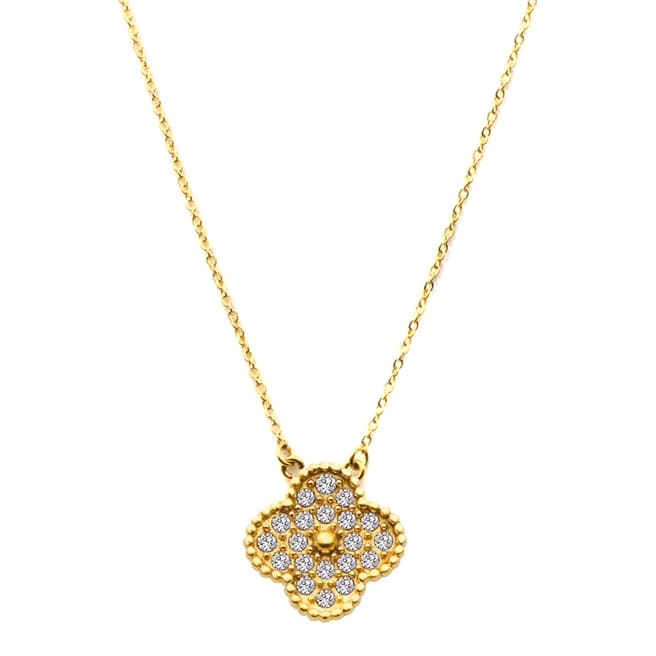 Liv Oliver 18K Gold CZ Clover Necklace