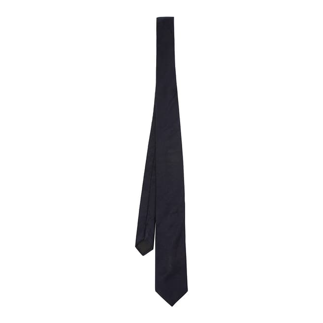 BOSS Navy Ribbed Silk Tie
