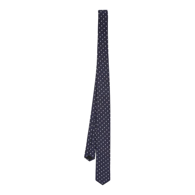 BOSS Navy Floral Silk Tie