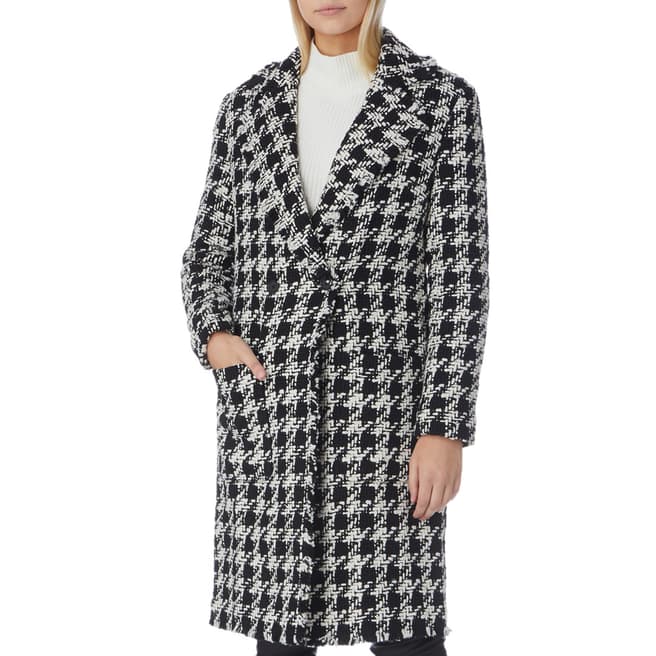 Joie Black/Cream Aubrielle Fitted Coat