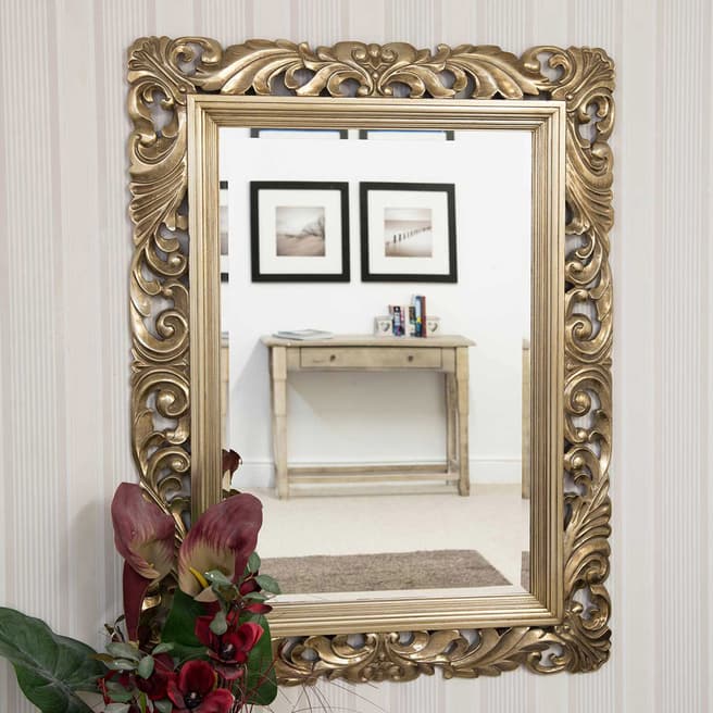 Milton Manor Gold Octavia Carved Wall Mirror 122x91cm