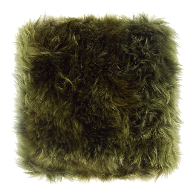 Royal Dream Olive Sheepskin Cushion 45x45cm