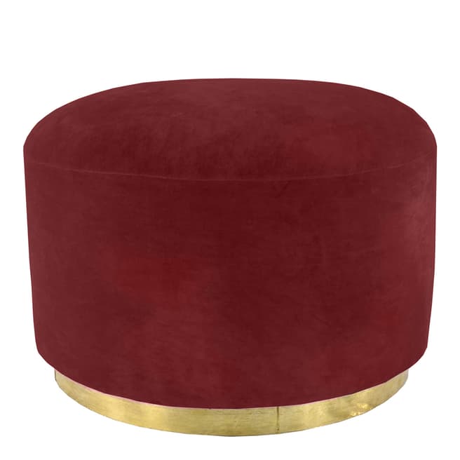 Culinary Concepts Claret Large Velvet Stool With Brass Base 50x70cm