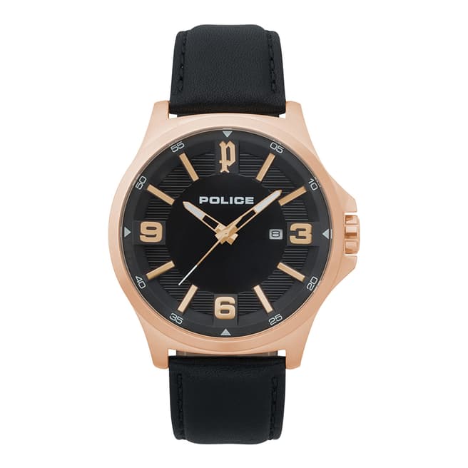 Police Black Clan Leather Watch