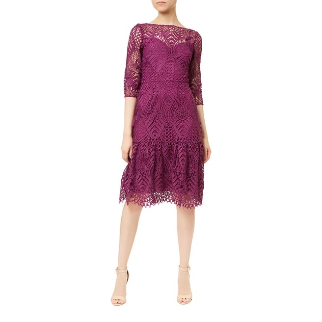 Temperley London Purple New Moon Fitted Dress