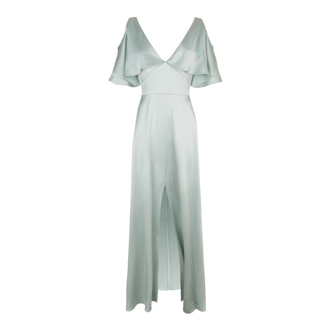 Temperley London Sky Grey Rising Silk Blend Dress