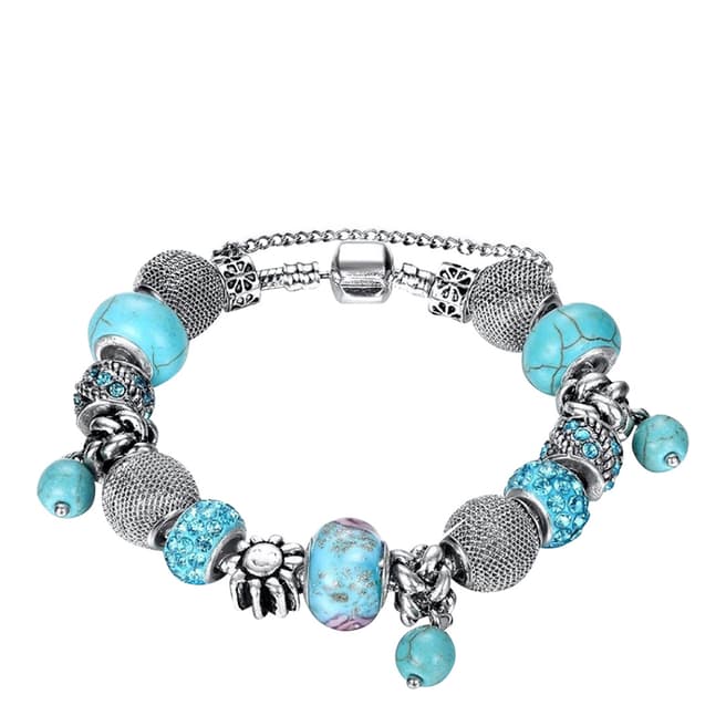 Ma Petite Amie Sapphire Bead Bracelet with Swarovski Crystals