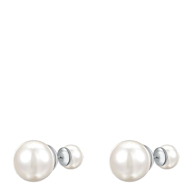 Ma Petite Amie Platinum Plated Classic Pearl Earrings