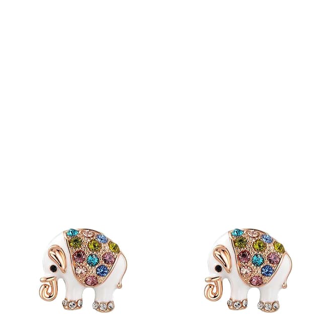 Ma Petite Amie Multi Elephant Earrings with Swarovski Crystals