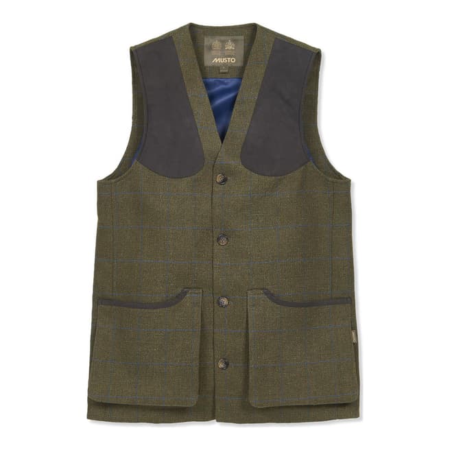 Musto Khaki Lightweight Tweed Waistcoat