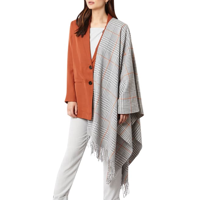 JayLey Collection Grey Check Cashmere & Silk Blend Wrap