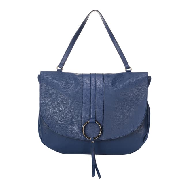 Giorgio Costa Blue Leather Top Handles Bag
