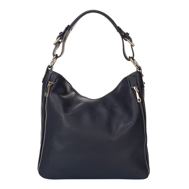 Giulia Massari Blue Leather Shoulder Bag