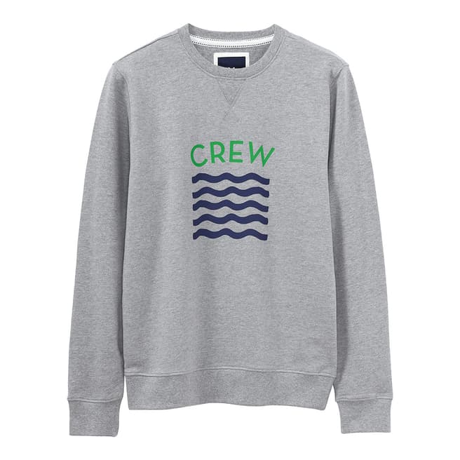 Crew Clothing Grey Marl Crew Logo Crew Neck Sweat