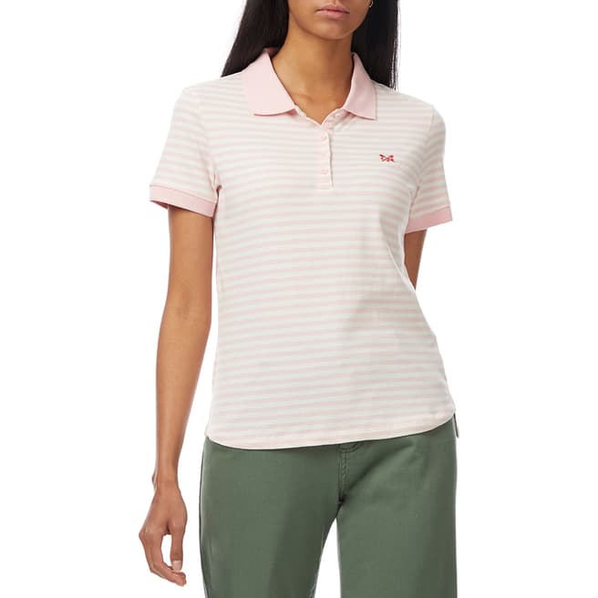 Crew Clothing Pink Striped Cotton Polo Shirt