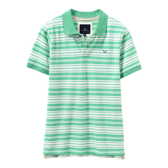 Crew Clothing Green Stripe Seaside Polo Shirt