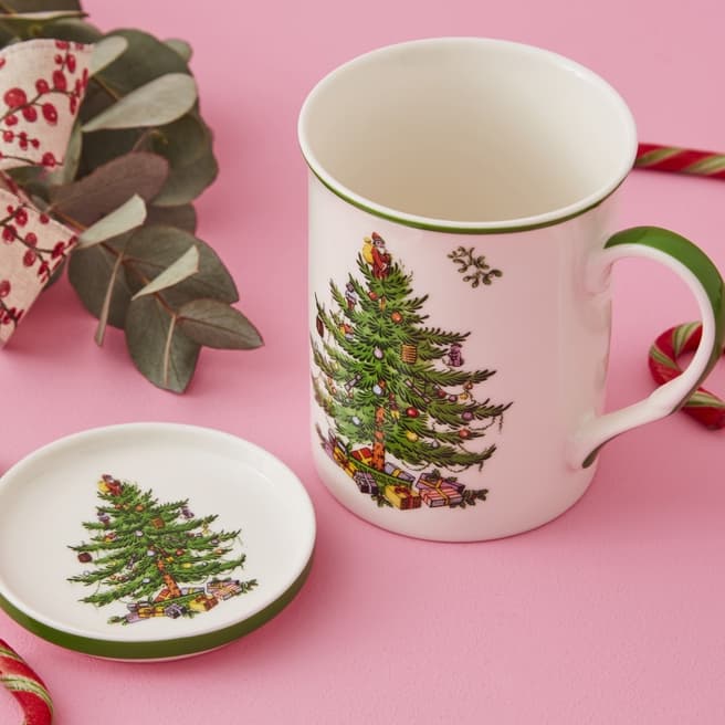 Spode Christmas Tree Mug Coaster Set