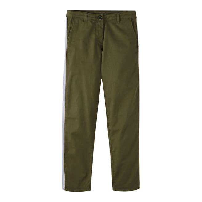Pure Collection Dark Green Side Stripe Skinny Trousers