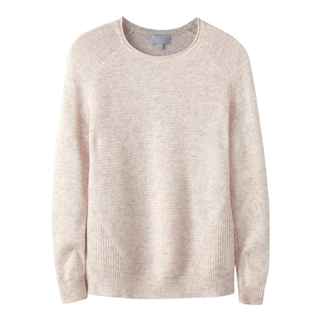 Pure Collection Pale Pink Gassato Soft Textured Rib Jumper