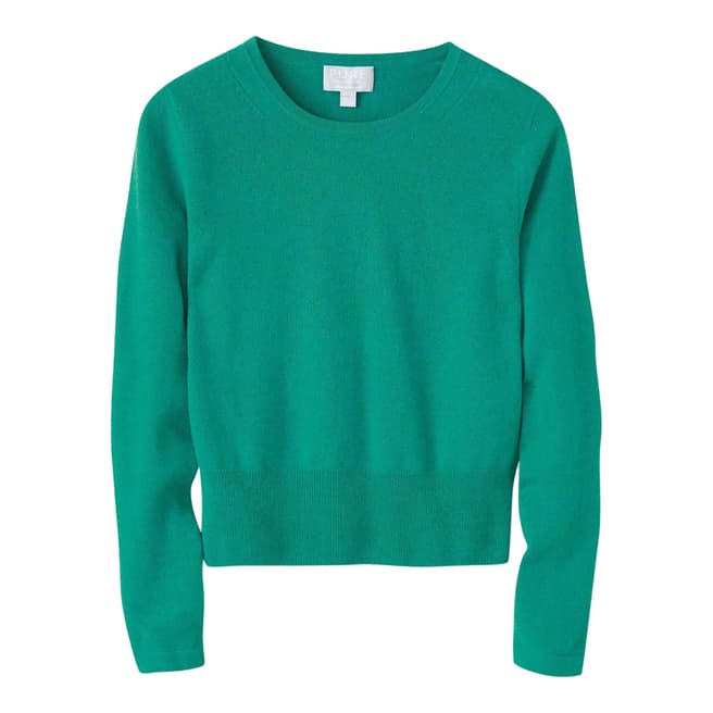 Pure Collection Fren Green Cashmere Cropped Sweater