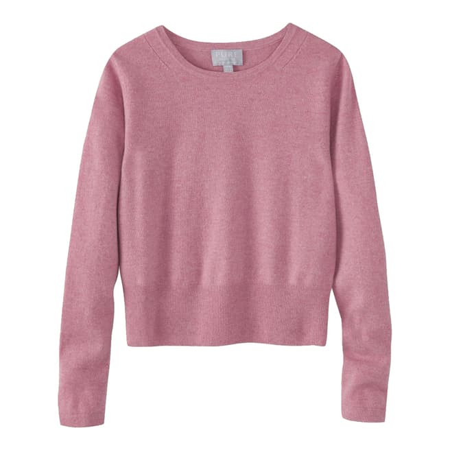 Pure Collection Pink Cashmere Cropped Jumper