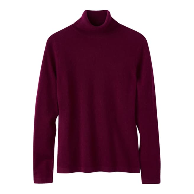 Pure Collection Dark Red Cashmere Roll Neck Sweater