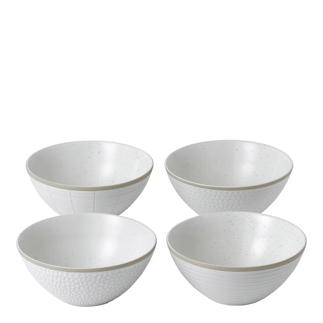 Gordon Ramsay Set of 4 White Maze Grill Mixed Texture Bowls, 15cm