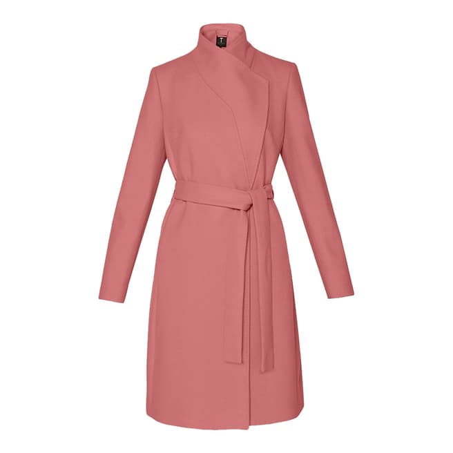 Ted Baker Dusty Pink Kikiieo Wool/Cashmere Blend Coat