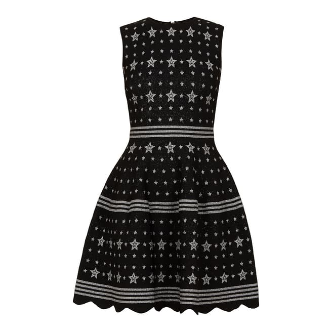 Ted Baker Black/Print Star Jacquard Lurex Knit Dress