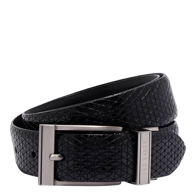 Ted Baker Brown Reversible Textured Leather Belt