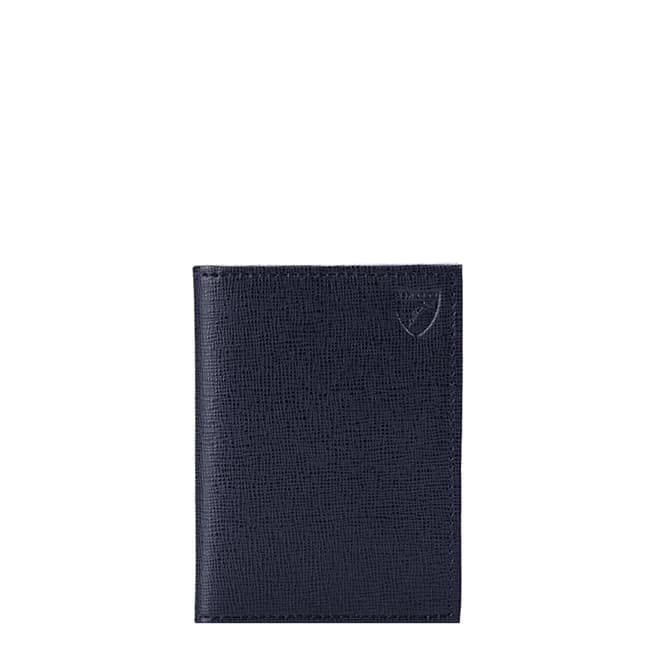 Aspinal of London Navy Saffiano Double Fold Card Case