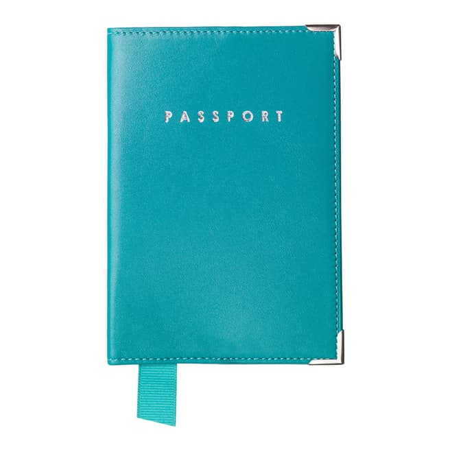 Aspinal of London Turquoise Plain Passport Cover