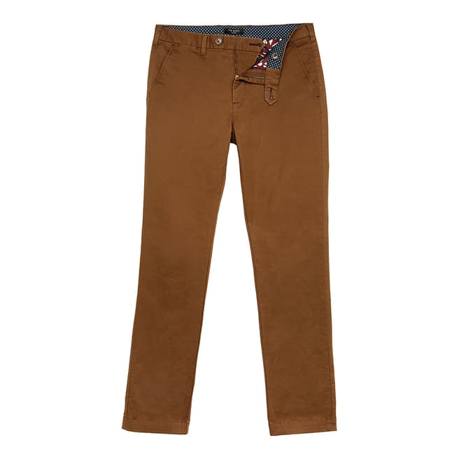 Ted Baker Beige Classic Fit Cotton Blend Chinos