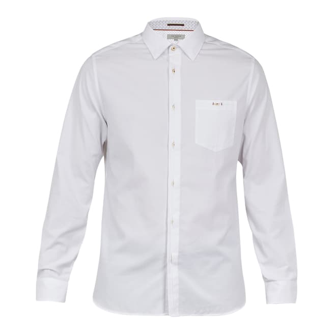 Ted Baker White Long Sleeved Cotton Shirt
