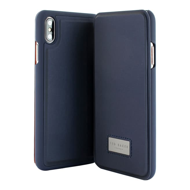 Ted Baker Navy iPhone XS Max Card Slot Folio Case