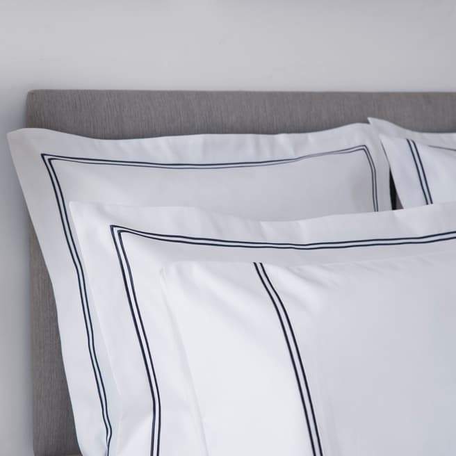 Belledorm 1000TC Double Cord Oxford Pillowcase, White/Navy