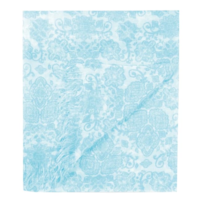 Pure Collection White Paisley Print Ultra Soft Printed Scarf