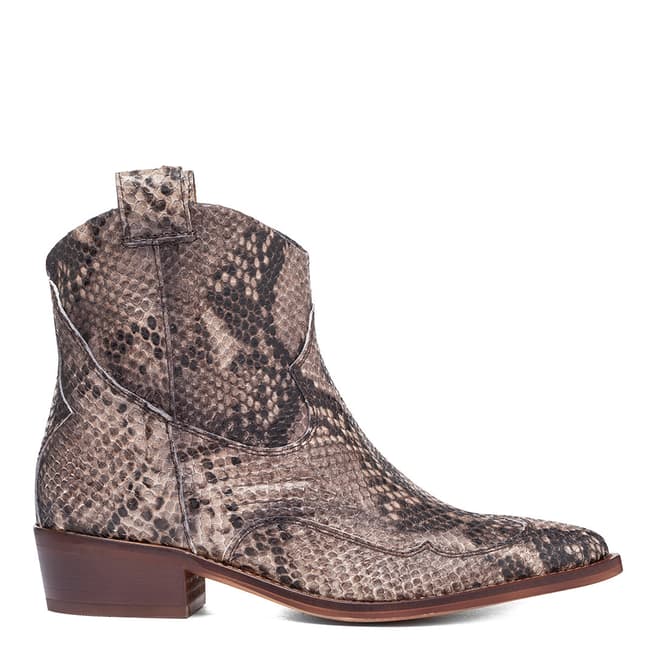 Oliver Sweeney Snake Leather Capanario Western Ankle Boots 