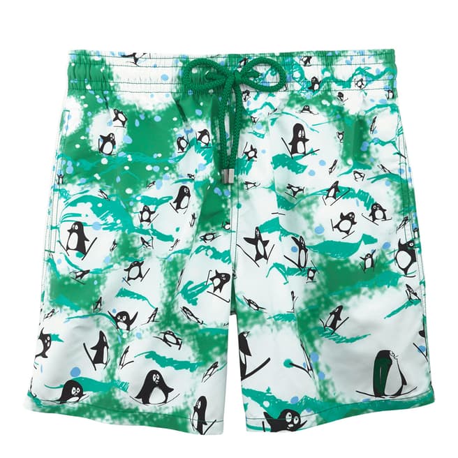 Vilebrequin Green Happy Penguins Swim Shorts