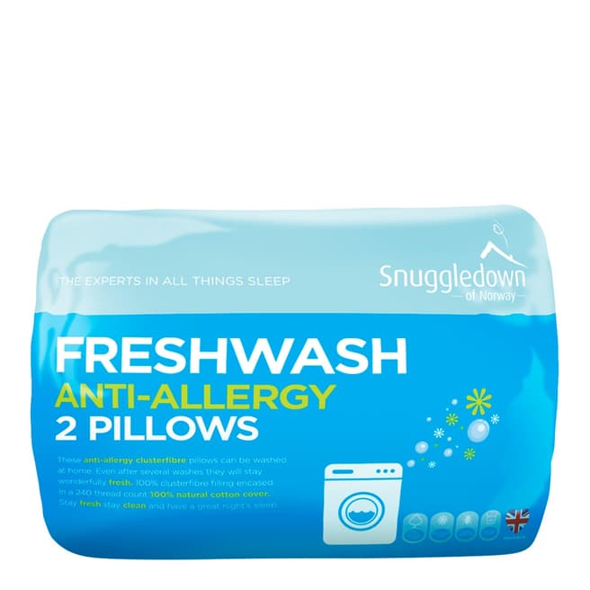Snuggledown Fresh Wash Anti Allergy Pair of Pillows