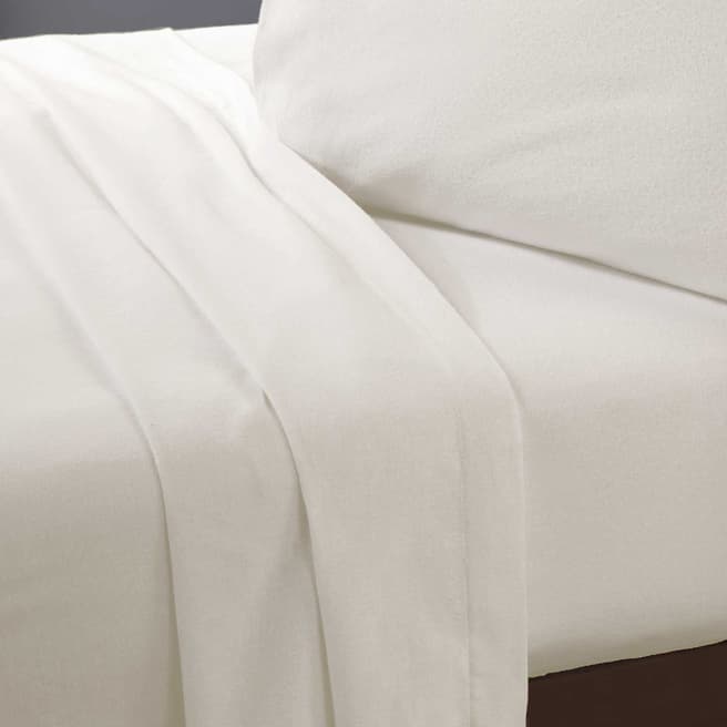 Rapport Brushed Cotton Double Flat Sheet, Cream