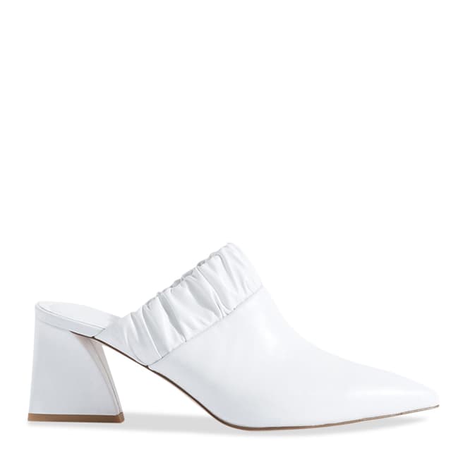 Jigsaw White Ren Ruched Mules