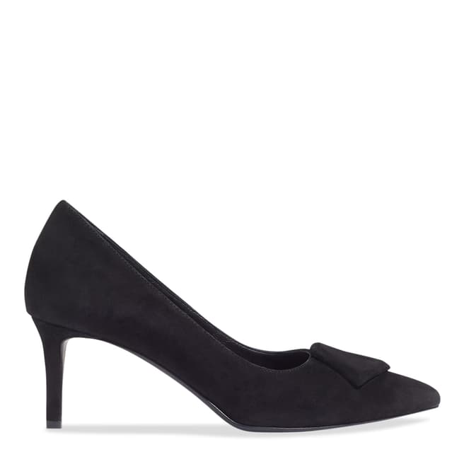 Jigsaw Black Kay Covered Buckle Court Shoes