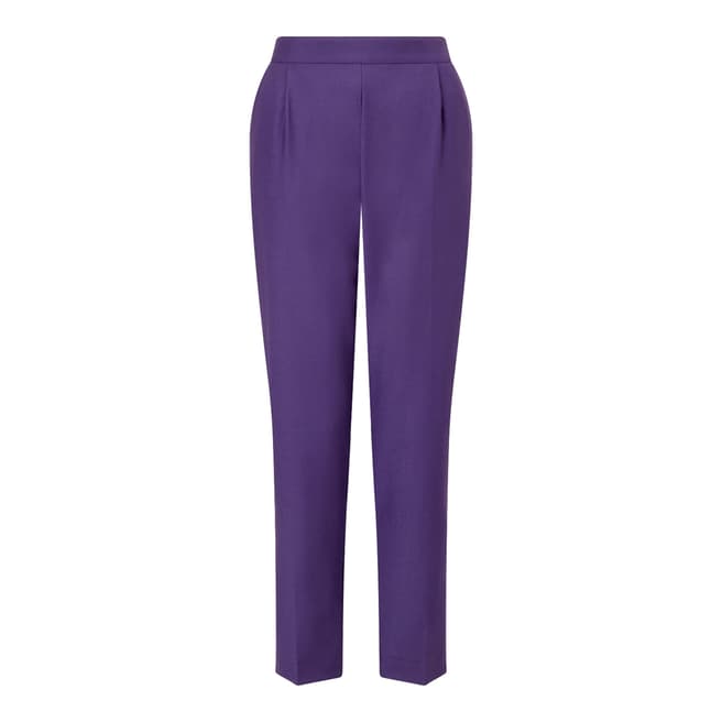 Jigsaw Purple Stretch Wool Peg Trousers