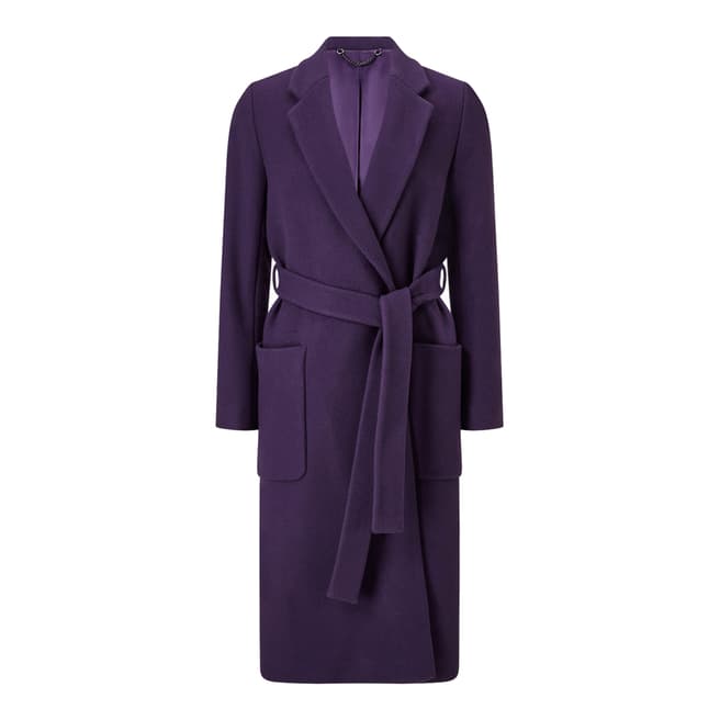 Jigsaw Purple Narrow Belted Coat