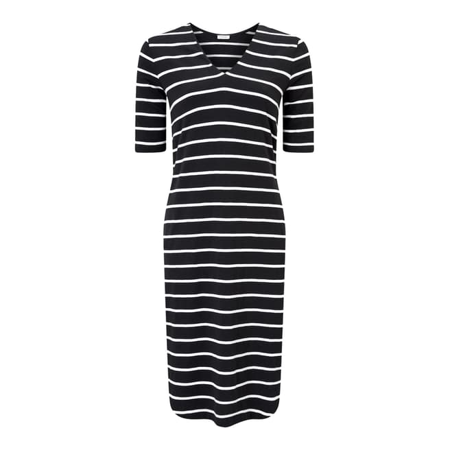 Jigsaw Black Stripe Relaxed Dress