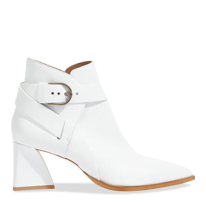 Jigsaw White Triangle Buckle Boots