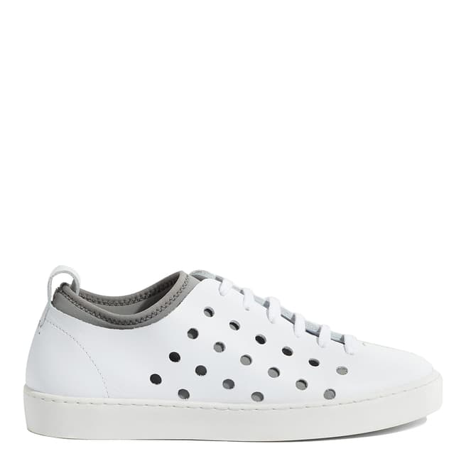 Jigsaw White Antibes Perforated Leather Trainers